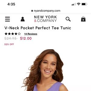 BNWT! V neck prefect tunic tee